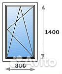 Одностворчатое поворотно-откидное окно