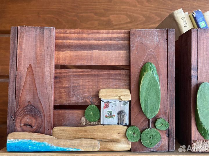 Набор ящиков декорированных в технике дрифтвуд