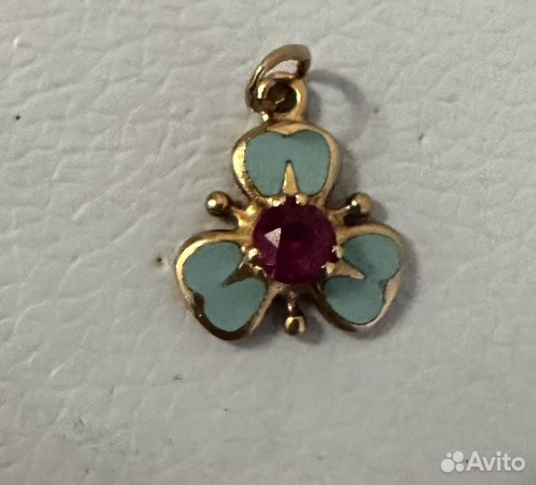 Кулон Незабудка золотой