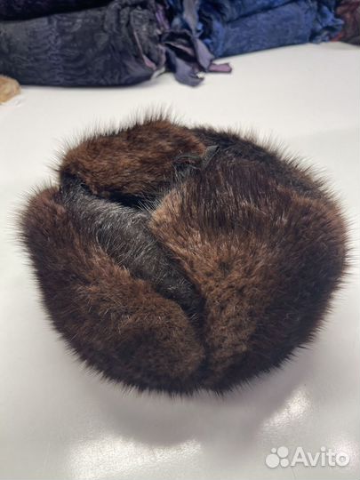 Шапка ушанка мужская из натурального бобра