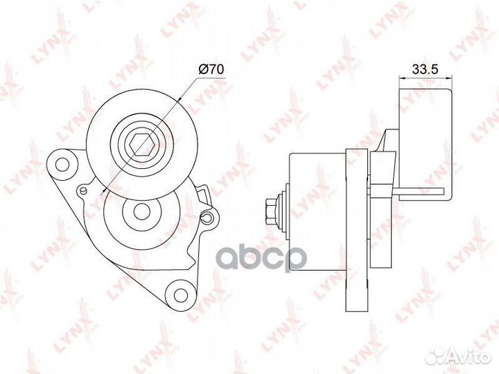 Натяжитель поликл. ремня с роликом PT-3256 lynx