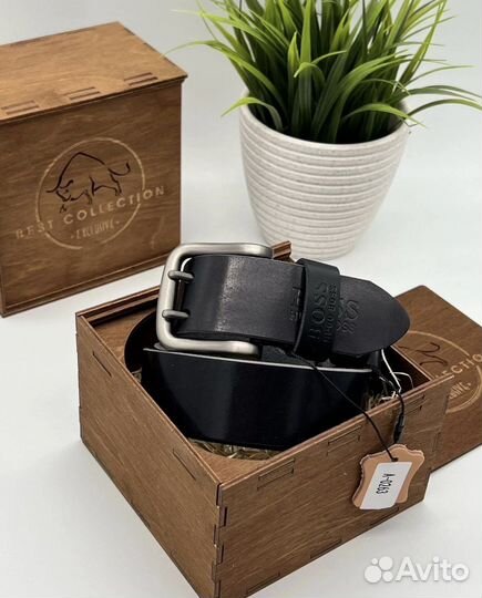 Ремень мужской boss натуральная кожа