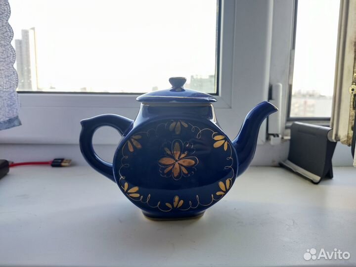СССР чайник заварной синий бу. Стопки новые