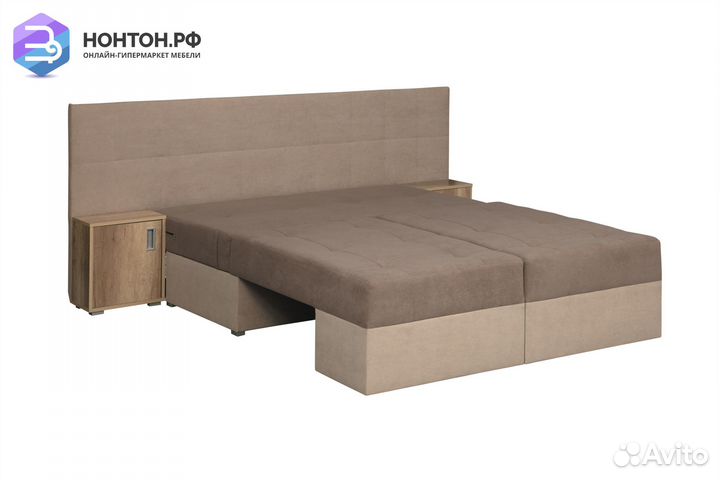 Диван трансформер Даллас коричневый / бежевый