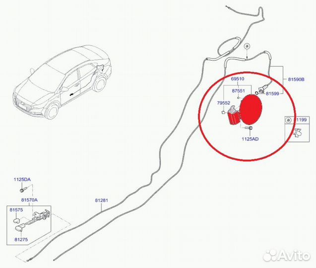 Лючок бензобака Hyundai Solaris 2 седан H5S4D261F