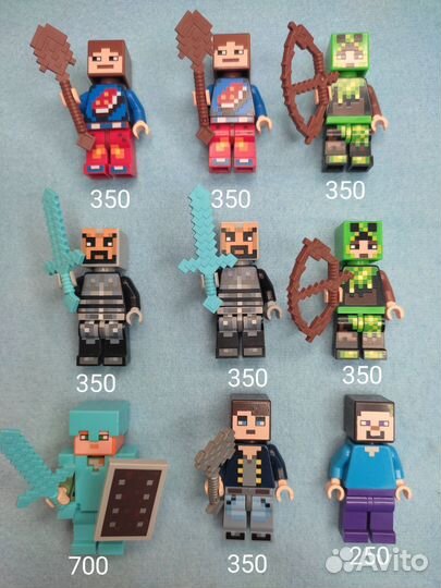Lego Minecraft минифигурки 80шт. Лот №7