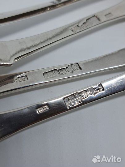 Антикварные столовые ложки с монограммой 4шт