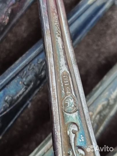 Набор из 12 чайных ложек. Мельхиор. СССР