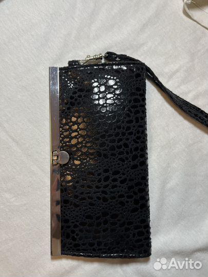 Клатч женский вечерний черный блестящий