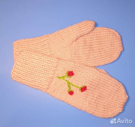 Варежки вязаные ручной работы