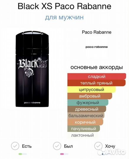 Paco rabanne black xs духи высокой концентрации