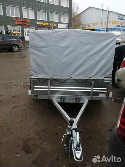 Прицеп 2,0х1,3м с тентом 70см спутник Expert