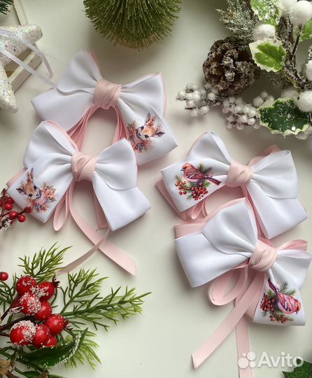 Зимние бантики для девочек