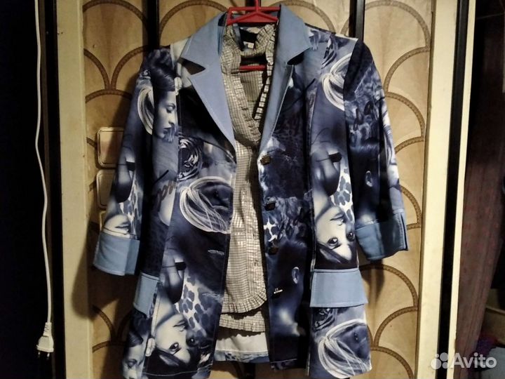 Пиджак с коротким рукавом и блузка