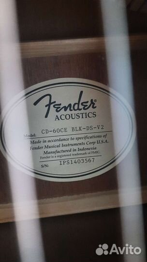 Гитара Fender CD-60CE BLC