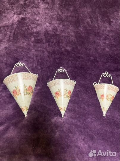 Кашпо набор металл на стену цена за комплект