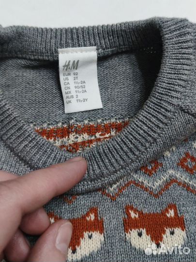 Хлопковый джемпер hm, 92