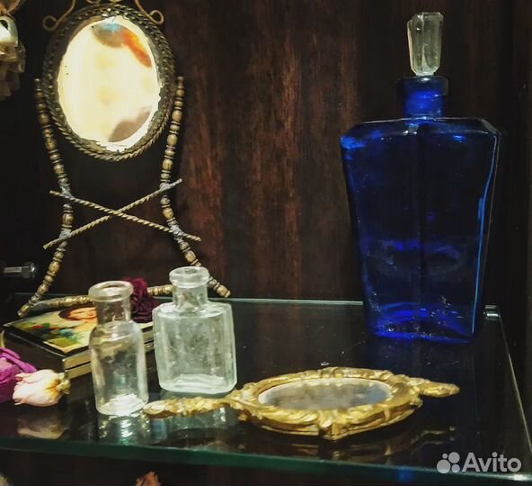 Старинные стеклянные парфюмерные пробки, флаконы