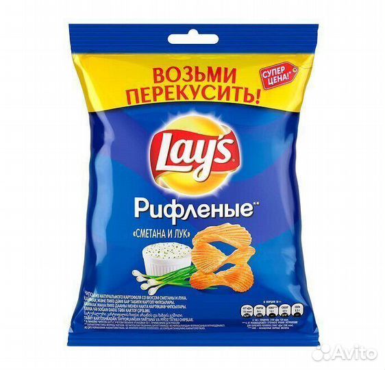Чипсы LAY'S Рифленые Сметана и Лук 50 г