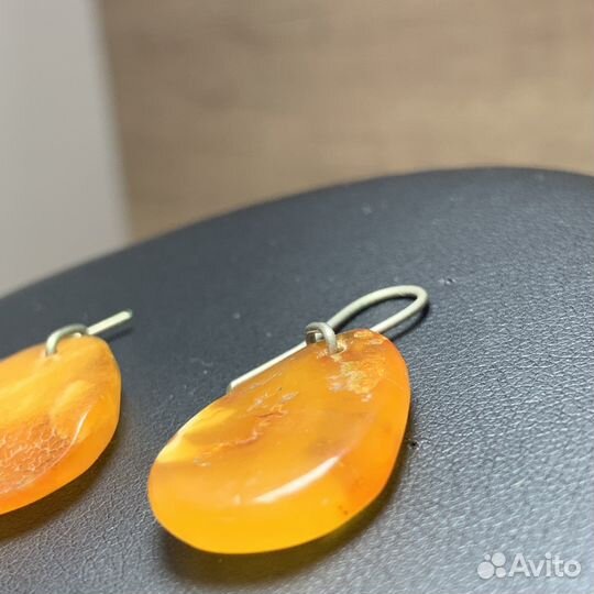 Винтажные Янтарные Серьги Ретро