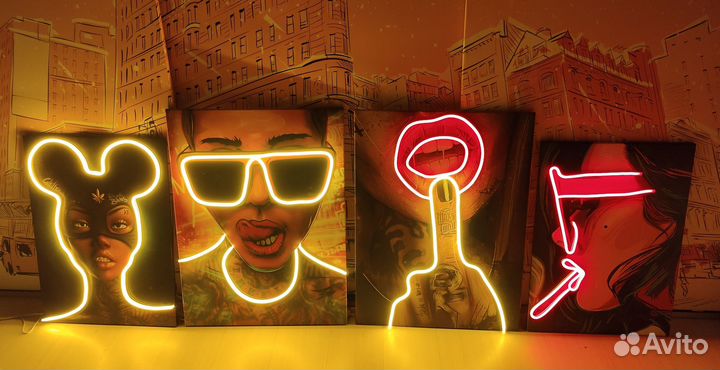 Картина с неоном 60-60см