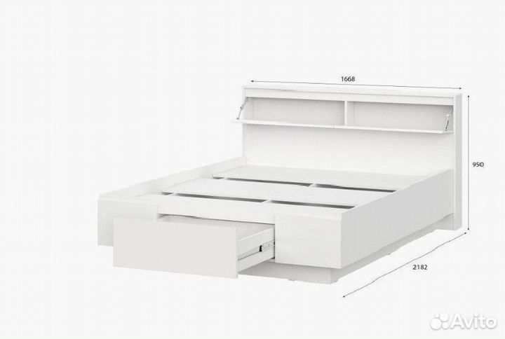 Кровать белая парящая