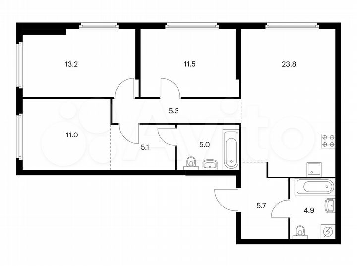 3-к. квартира, 85,5 м², 15/32 эт.
