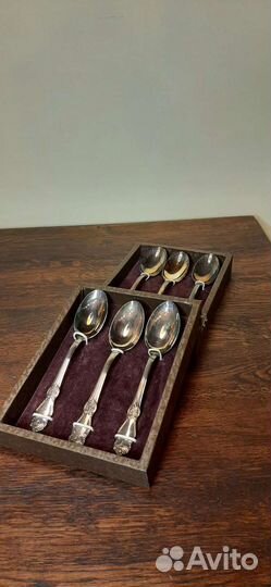 Комплект мельхировых ложек Роза Кольчугино СССР