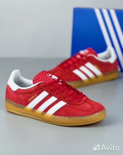 Кеды Adidas Gazelle Scarlet Cloud White