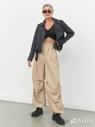 Штаны карго бежевые