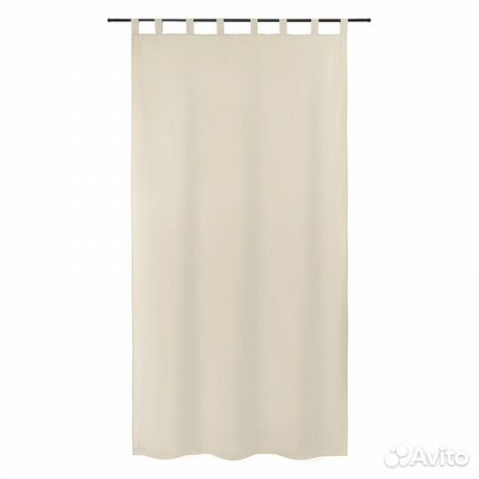 Штора из хлопка и льна кремового цвета из