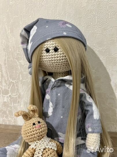 Тильда. Вязаная интерьерная кукла ручной работы
