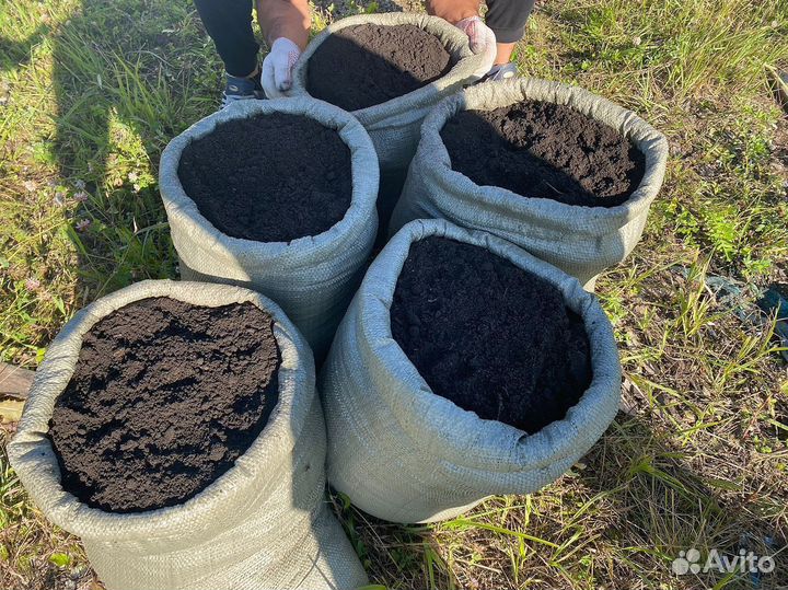Земля чернозем в мешках 50 л