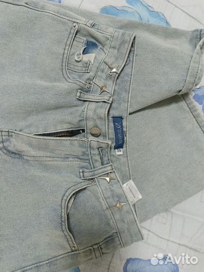 Джинсы женские 42 44 светло зелёные y2k