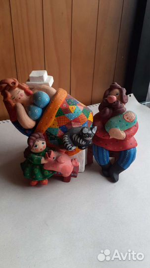 Ковров фигурка из глины, 3 мушкетера, глина