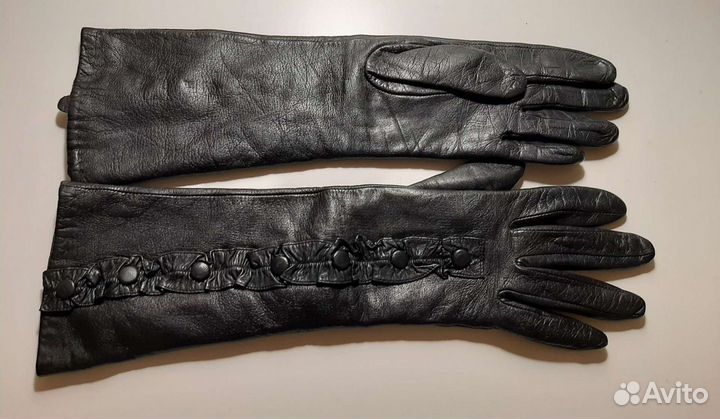 Новые перчатки удлинненные 7 размер кожа и трикота