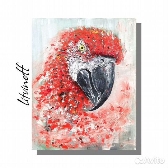 Картина маслом Попугай