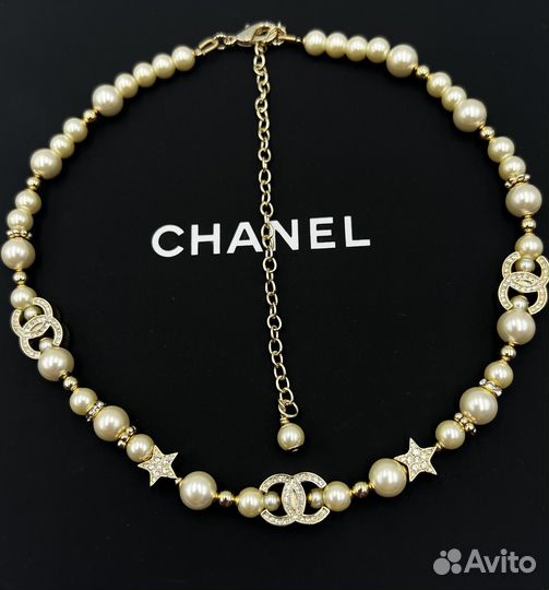 Колье chanel жемчуг с упаковкой