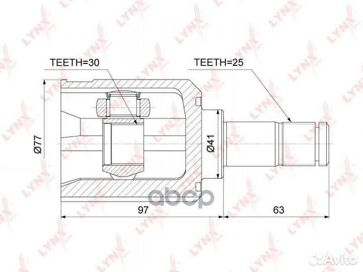 ШРУС внутренний перед прав/лев CI3736 lynxauto