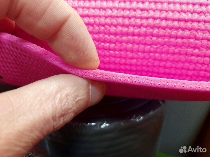 Коврик для йоги 5 мм розовый спорт фитнес пилатес
