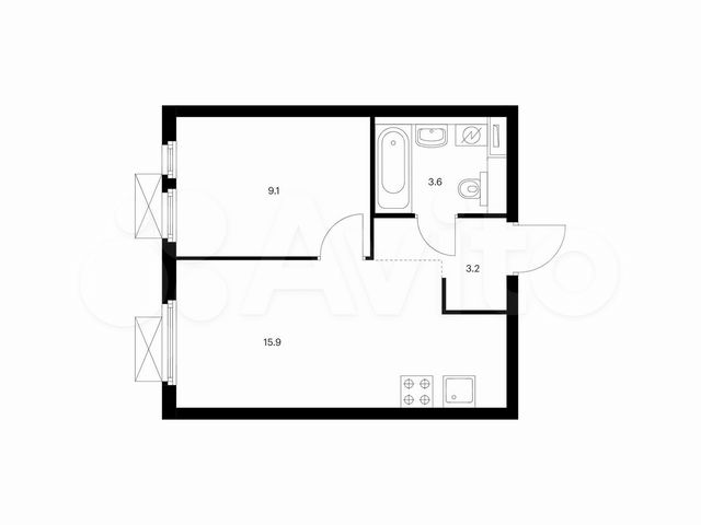 1-к. квартира, 31,8 м², 25/25 эт.