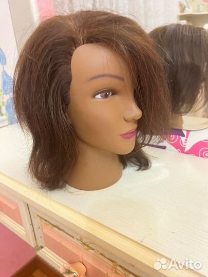 Манекен для причесок.Натуральные волосы 100