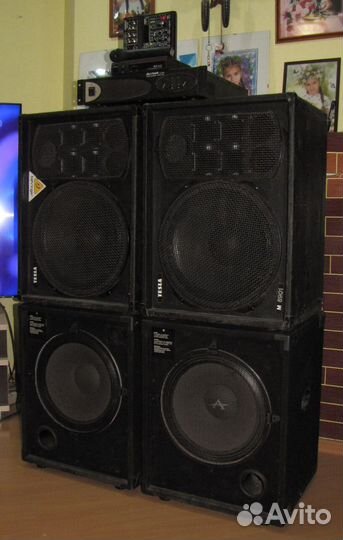 Колонки Pro 4320W Сабы Усилитель Микшер Микрофон