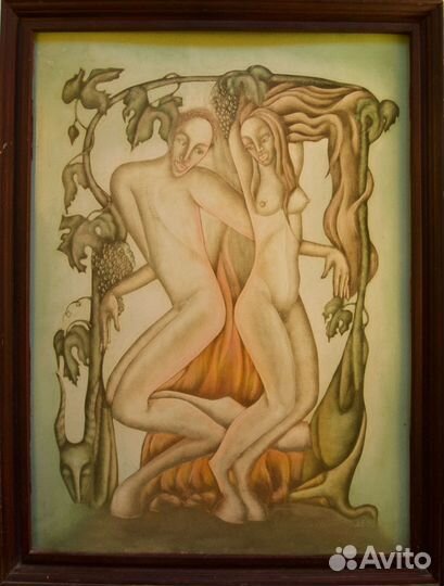 Бесы. Горячая эмаль на стальной пластине. 1998 г