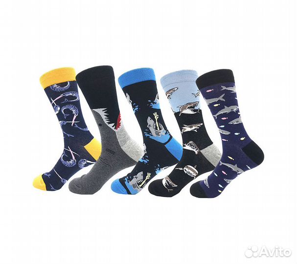 Носки мужские Funfur Shark в наборе 5 пар