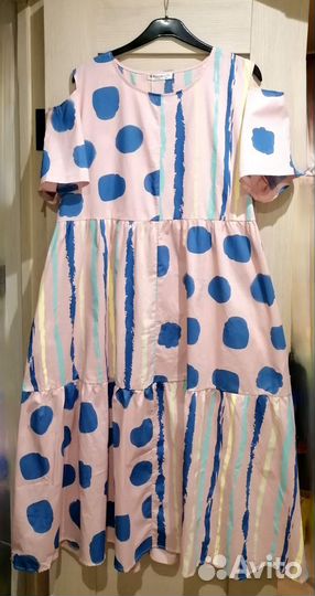 Платье бохо под Италию хлопок поплин 56-58