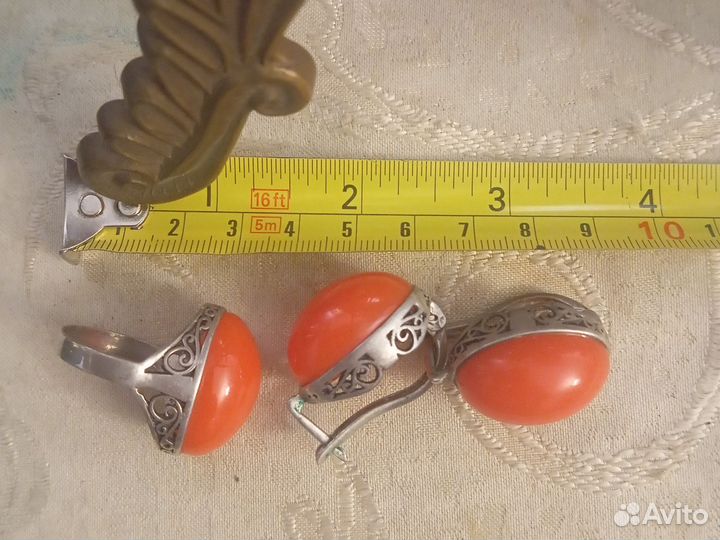 Комплект кольцо и серьги
