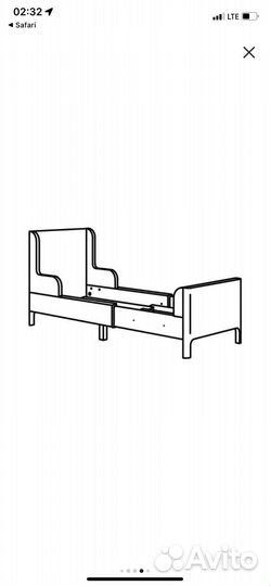 Детская кровать IKEA раздвижная сундвик
