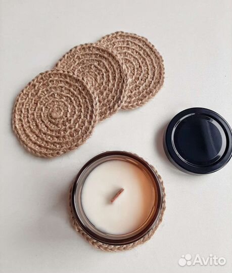 Подставка под горячее из джута / под кружку