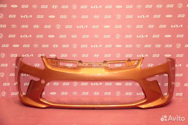 Бампер передний оранжевый Kia Rio 17-20 год